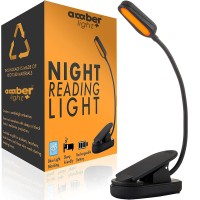 Amber Light + Giftable Amber Book Light - Blue Light Blocking - Night Reading Light. Rechargeable. 1600K For Reading In Bed At Night. Perfect As A Giftable Kindle Light And Led Book Light.