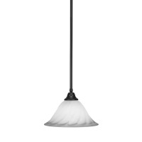 Stem Pendant With Hang Straight Swivel Shown In Matte Black Finish With 14