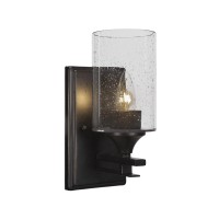 Uptowne 1 Light Wall Sconce Shown In Dark Granite Finish With 4 Clear Bubble Glass