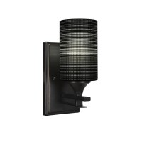 Uptowne 1 Light Wall Sconce Shown In Dark Granite Finish With 4 Black Matrix Glass