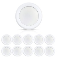 Ecoeler 6Inch Led Flush Mount Disc Light, 10Pk 16.5W Dimmablel Ceiling Lighting Fixture, 4000K Cool White 1000Lm, Low Profile Aluminum Trim Surface Mount Downlight, Energy Star & Etl-Listed