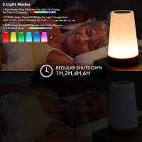 Thausdas Night Light, Dimmable Touch Lamp For Bedroom, Portable Table Bedside Lamp, 5 Brightness & 13 Rgb Colors, Night Lights For Bedroombaby Nurserybathroomhallwaysliving Room