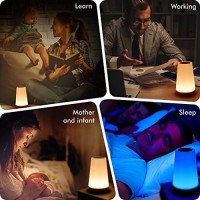 Thausdas Night Light, Dimmable Touch Lamp For Bedroom, Portable Table Bedside Lamp, 5 Brightness & 13 Rgb Colors, Night Lights For Bedroombaby Nurserybathroomhallwaysliving Room