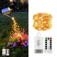 Znycye 1 Pack 8 Modes Firefly Bunch Lights,Waterfall Lights 220 Led 10 Strand Battery Operated String Lights Waterproof Outdoor Indoor For Garden Party Holiday Watering Can (Warm White)