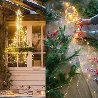 Znycye 1 Pack 8 Modes Firefly Bunch Lights,Waterfall Lights 220 Led 10 Strand Battery Operated String Lights Waterproof Outdoor Indoor For Garden Party Holiday Watering Can (Warm White)