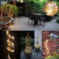 Znycye 1 Pack 8 Modes Firefly Bunch Lights,Waterfall Lights 220 Led 10 Strand Battery Operated String Lights Waterproof Outdoor Indoor For Garden Party Holiday Watering Can (Warm White)