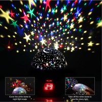 Led Projector Lamp Kids Night Light Star Moon Projection Night Lamp 360 Rotation Timer For Children Bedroom