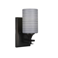 Uptowne 1 Light Wall Sconce Shown In Dark Granite Finish With 4 Gray Matrix Glass