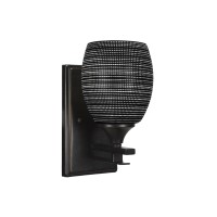 Uptowne 1 Light Wall Sconce Shown In Dark Granite Finish With 5.5 Black Matrix Glass