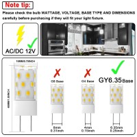 Gy6.35 Led Bulb 5W Equivalent To 50W Bi-Pin Base Halogen Bulb, Ac/Dc 12V Daylight White 6000K For Pendant Light, Chandelier, Desk Light, Accent Lights, Landscape Lighting, Non-Dimmable (4 Pack)