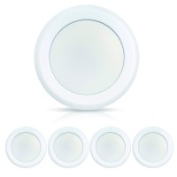 Ecoeler 6 Inch Led Flush Mount Ceiling Light, Surface Mount Led Disk Light, Aluminum Baffle Trim, 16.5W, 4000K Cool White, 1000Lm, Dimmable. Energy Star & Etl Listed, 4Pack