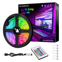 3M 10Ft Rgb Led Strip Lights, Ip65 Waterproof Colored Usb Tv Backlight With Remote, 16 Color Changing 180 5050 Leds Bias Lighting For Hdtv, Multicolor For Tv Pc Background Lighting, No Adapter