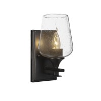 Uptowne 1 Light Wall Sconce Shown In Dark Granite Finish With 5 Clear Bubble Glass