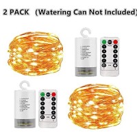 2 Pcs Waterproof Waterfall Flash Lights,8 Modes With 10 Strands 200 Leds Watering Can Lights,Spray String Lights Battery Operated With Remote Timer For Outdoor,Garden,Christmas