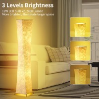 Chiphy Floor Lamp Dimmable 64 Tall Standing Lamp 3 Levels Adjustable Brightness 12Wx2 Led Bulbs Column Floor Light Wwhite