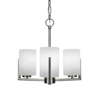 Atlas 3 Light Chandelier In Graphite Finish With 4 White Muslin Glass