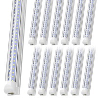 Shopled Led Shop Light 6Ft, 54W 7020Lm 6000K Cool White, V Shape, Linkable T8 Led Tube Lights Fixture, 6 Foot Led Shop Lights For Garage, Plug And Play, 12 Pack