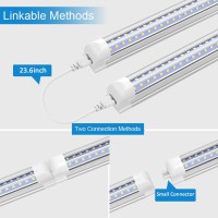 Shopled Led Shop Light 6Ft, 54W 7020Lm 6000K Cool White, V Shape, Linkable T8 Led Tube Lights Fixture, 6 Foot Led Shop Lights For Garage, Plug And Play, 12 Pack