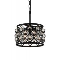 3 Light Chandelier With Black Finish