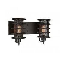 2 Light Wall Sconce With Brown Finish