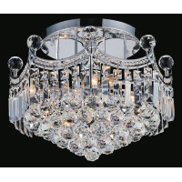 6 Light Flush Mount With Chrome Finish