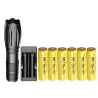 Maxiaeon Led Super Bright Rechargeable Flashlight Set Bright 8000 Lumens 18650 Flashlights 5 Modes Waterproof Flashlights For