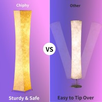 Chiphy Floor Lamp 64 Tall Dimmable And Rgb Color Changing Led Smart Bulbs White Fabric Shade With Remote Control Standing L