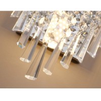 Pathson Crystal Wall Light, Chrome Finish Wall Sconce, Modern K9 Acrylic Crystal Drops Shade Wall Lamp Bedroom Living Room Lighting