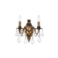 2 Light Wall Sconce With French Gold Finish