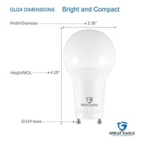 Great Eagle Lighting Corporation Led Gu24 Base, A19 Shape, 9W (60W Equivalent), Dimmable, 3000K Soft White, 750 Lumens, Ul Listed, Twist-In Light Bulb (4-Pack)