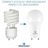 Great Eagle Lighting Corporation Led Gu24 Base, A19 Shape, 9W (60W Equivalent), Dimmable, 3000K Soft White, 750 Lumens, Ul Listed, Twist-In Light Bulb (4-Pack)