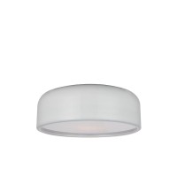 3 Light Drum Shade Flush Mount With White Finish