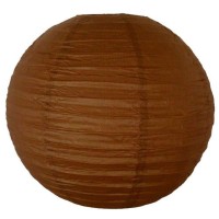 Just Artifacts 24-Inch Round Chinese Japanese Paper Lantern (1Pcs, Dark Brown)