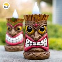 Touch Of Eco Solar Led Tiki Decorative Lights - Perfect For Your Garden, Patio, Bar, Or Outdoor Living Area - Warrior