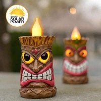 Touch Of Eco Solar Led Tiki Decorative Lights - Perfect For Your Garden, Patio, Bar, Or Outdoor Living Area - Warrior