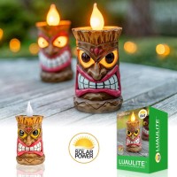 Touch Of Eco Solar Led Tiki Decorative Lights - Perfect For Your Garden, Patio, Bar, Or Outdoor Living Area - Warrior