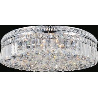 8 Light Flush Mount With Chrome Finish