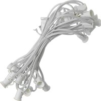 Est. Lee Display L D 1902 Outdoor Light Strings Hanging Patio Cords Sockets W' Male Female Plugs C7 E12 Green Or White 12In Spacing Decorative String Lighting Wire (White, 50)