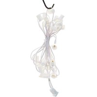 Est. Lee Display L D 1902 Outdoor Light Strings Hanging Patio Cords Sockets W' Male Female Plugs C7 E12 Green Or White 12In Spacing Decorative String Lighting Wire (White, 50)