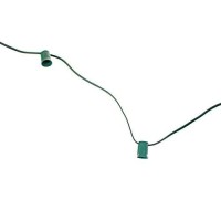 Est. Lee Display L D 1902 Outdoor Light Strings Hanging Patio Cords Sockets W' Male Female Plugs C7 E12 Green Or White 12In Spacing Decorative String Lighting Wire (White, 50)