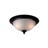 Designers Impressions Countryside Matte Black Flush Mount Ceiling Light Fixture: 10021