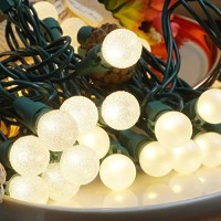 Bohon Led Christmas Lights White 50Leds String Light With G15 Glass Bulbs Globe String Lights For Outdoor Indoor Party Tree Christmas Decor