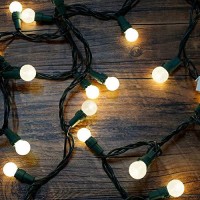 Bohon Led Christmas Lights White 50Leds String Light With G15 Glass Bulbs Globe String Lights For Outdoor Indoor Party Tree Christmas Decor