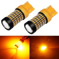 Phinlion 7443 Led Amber Turn Signal Light Bulbs 2800 Lumens Super Bright 3014 103-Smd T20 992 7440 7443 7444 Led Bulb For Turn Signal Blinker Lights, Orange Yellow