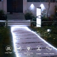 Echosari Solar Powered Strip Lights, 16.4Ft 150 Led Strip Lights Auto On/Off, Self-Adhesive Cuttable Outdoor Strip Lights Waterproof For Stair, Walkway Decoration (Cool White)