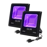 Glw Led Black Lights, 30W Flood Light Ip66 Waterproof Blacklight For Party, Glow In The Dark, Stage Lighting, Aquarium Light (2 Pack)