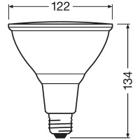 Osram Led Reflector Lamp, Base: E27, Warm White, 2700 K, 12.50 W, Replacement For 120 W Reflector Lamp, Parathom Par38 [Energy Efficiency Class A+]