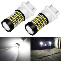 Phinlion 3157 Led Bulb White Super Bright 2800 Lumens 3014 103-Smd 3056 3057 3457 3757 4157 Led Bulbs With Projector For Back Up Reverse Brake Stop Tail Lights, 6000K Xenon White