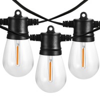 Banord 102Ft Outdoor String Lights Waterproof Patio Lights With 35 Shatterproof Led Bulb Hanging Light String Black String Lig