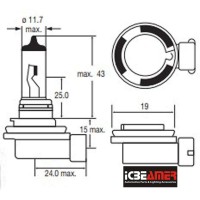 ICBEAMER H10 9140 9145 12V 42W Direct Replace Fit Auto Vehicle Factory Halogen Fog Light Bulbs Super White Pack of 2